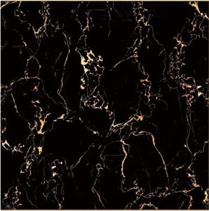 Đá bóng kiếng toàn phần đen vân cam 60x60